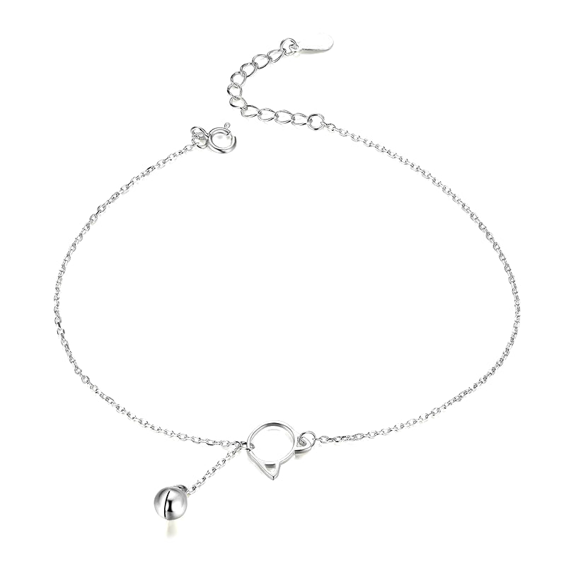 Unique Kitty Ankle Bracelet with Bell
