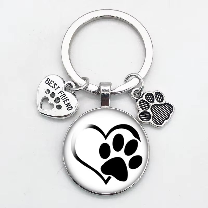 Paw in Heart Keychain