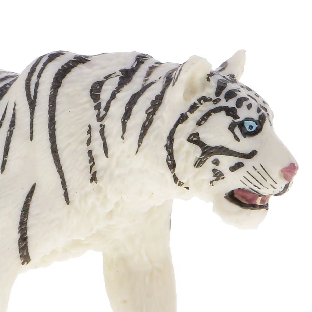 Realistic White Tiger Figurine (6.2")