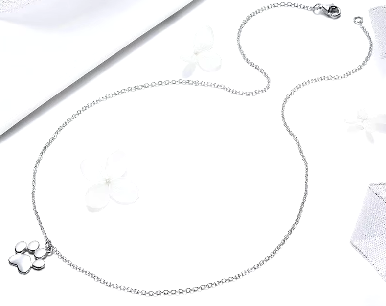 Sterling Silver Cat Paw Necklace