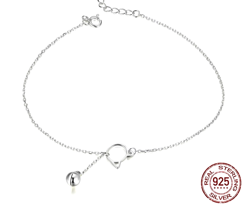 Unique Kitty Ankle Bracelet with Bell