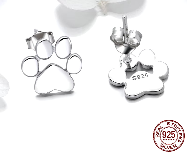 Paw Earrings: Silver, Gold, Rose Gold & Black