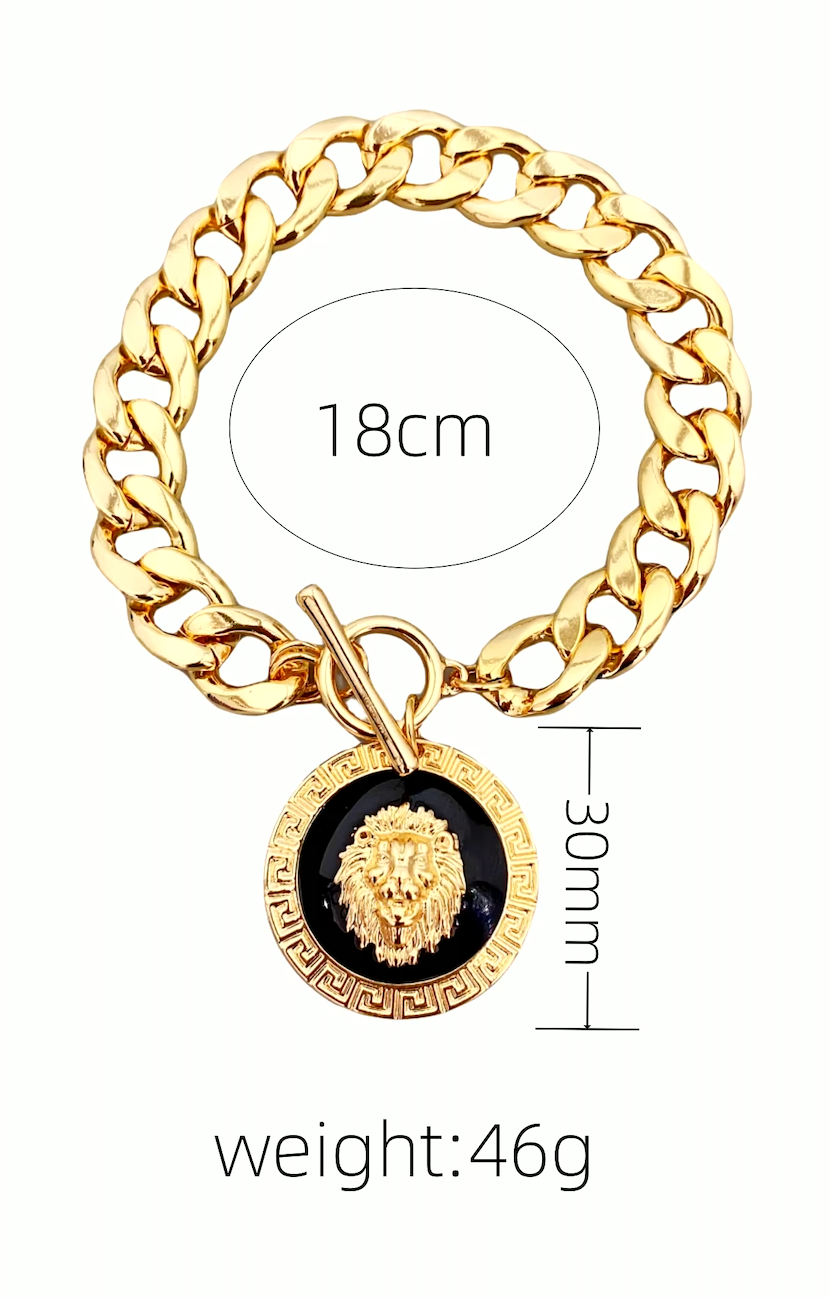 Lion Charm Bracelet (Red, Blue, Black, and Green)