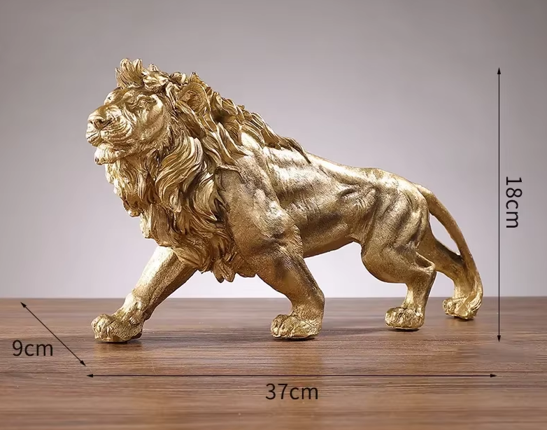 Golden Lion Prowl Sculpture