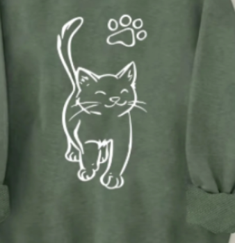 Army Green Crew Neck Casual Sweatshirt