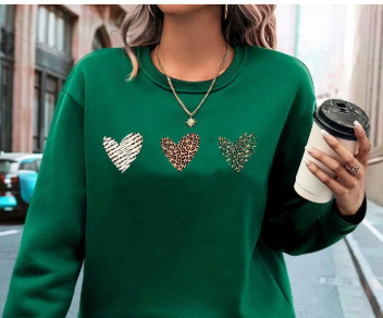 Emerald Green Wild Heart Crew Neck Sweatshirt