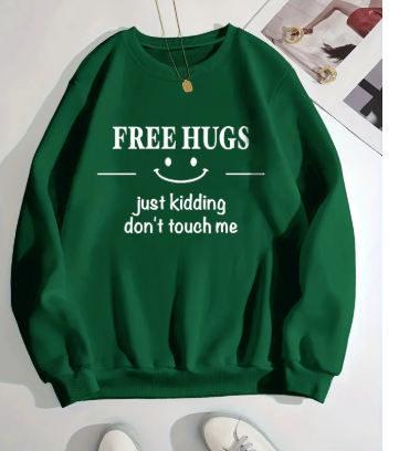 Catitude 'No Hugs' Crew Neck Sweatshirt