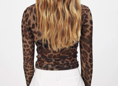 Women Wild Sheer Print Top