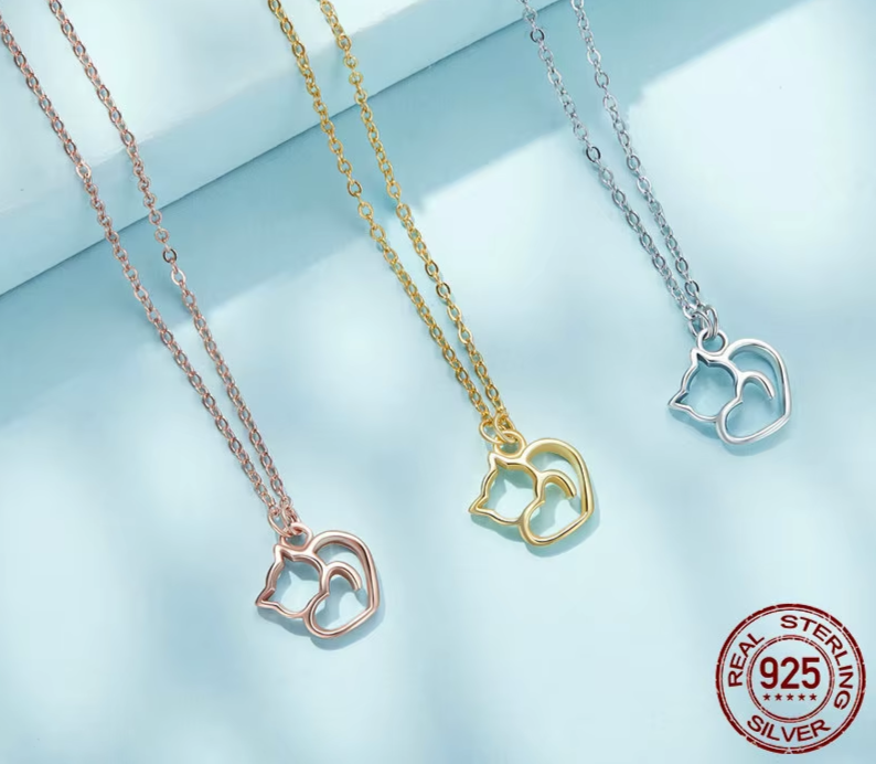 Lovely Cat Necklace: Gold, Silver or Rose Gold