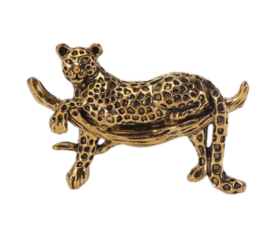 Golden Leopard Brooch