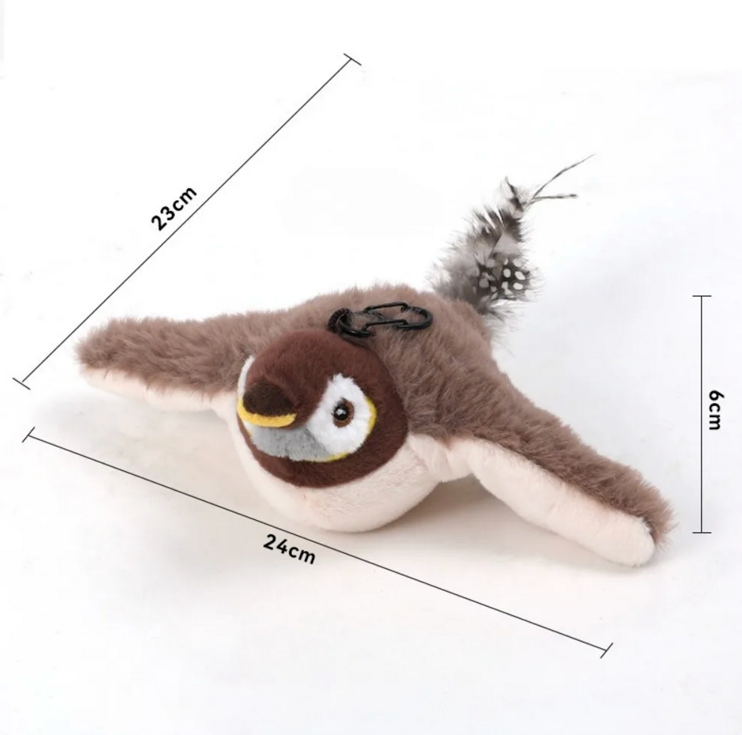 Rechargeable Chirping & Flapping Bird Cat Toy – Interactive Plush Squeak Toy