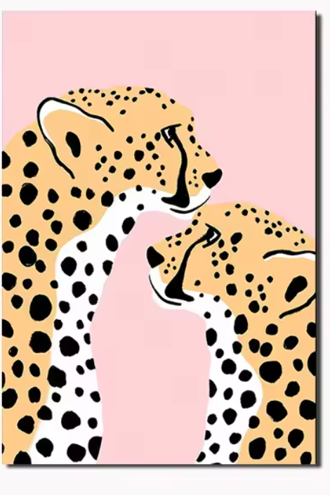 Cheetah Love Canvas, Wall Art Home Decor