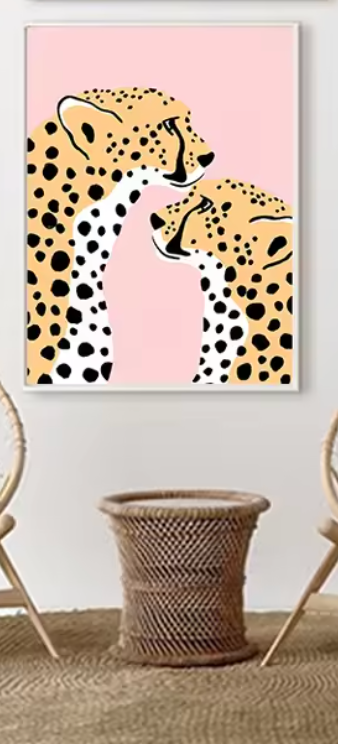 Cheetah Love Canvas, Wall Art Home Decor