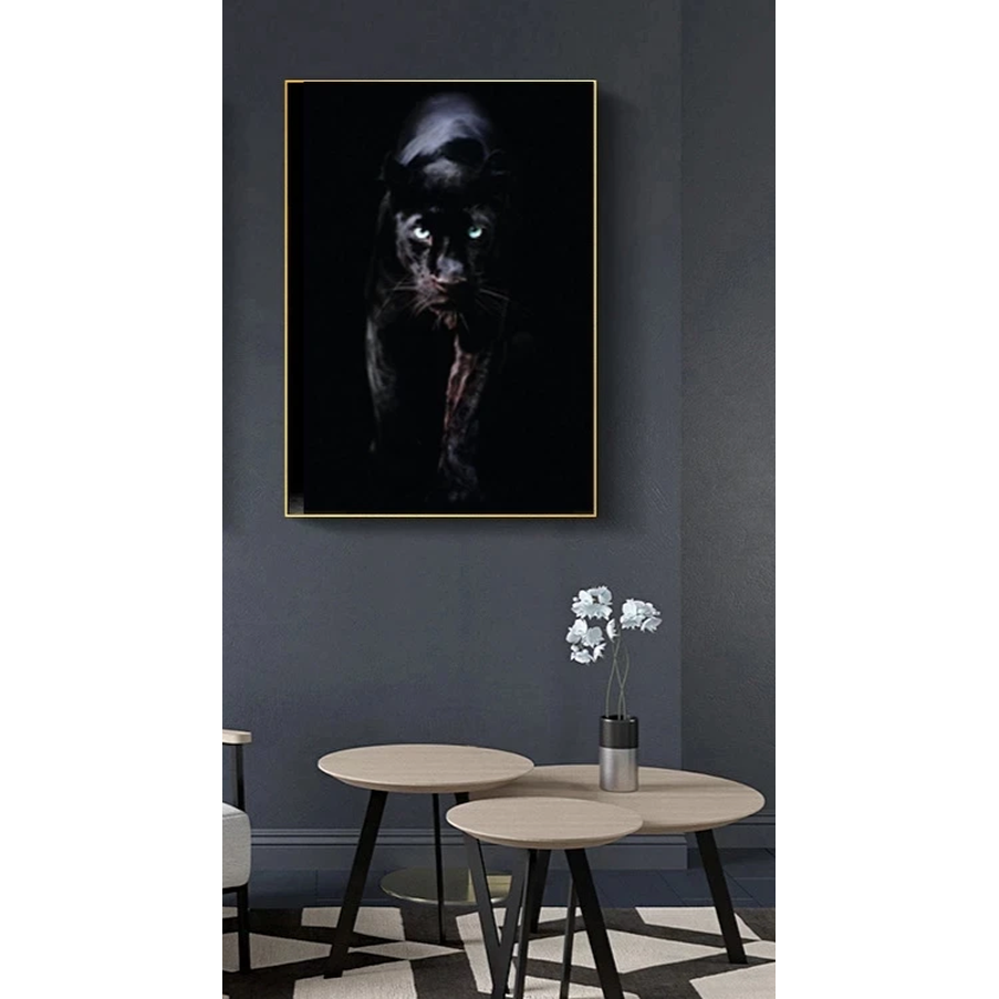 Black Jaguar Canvas Wall Art Decor