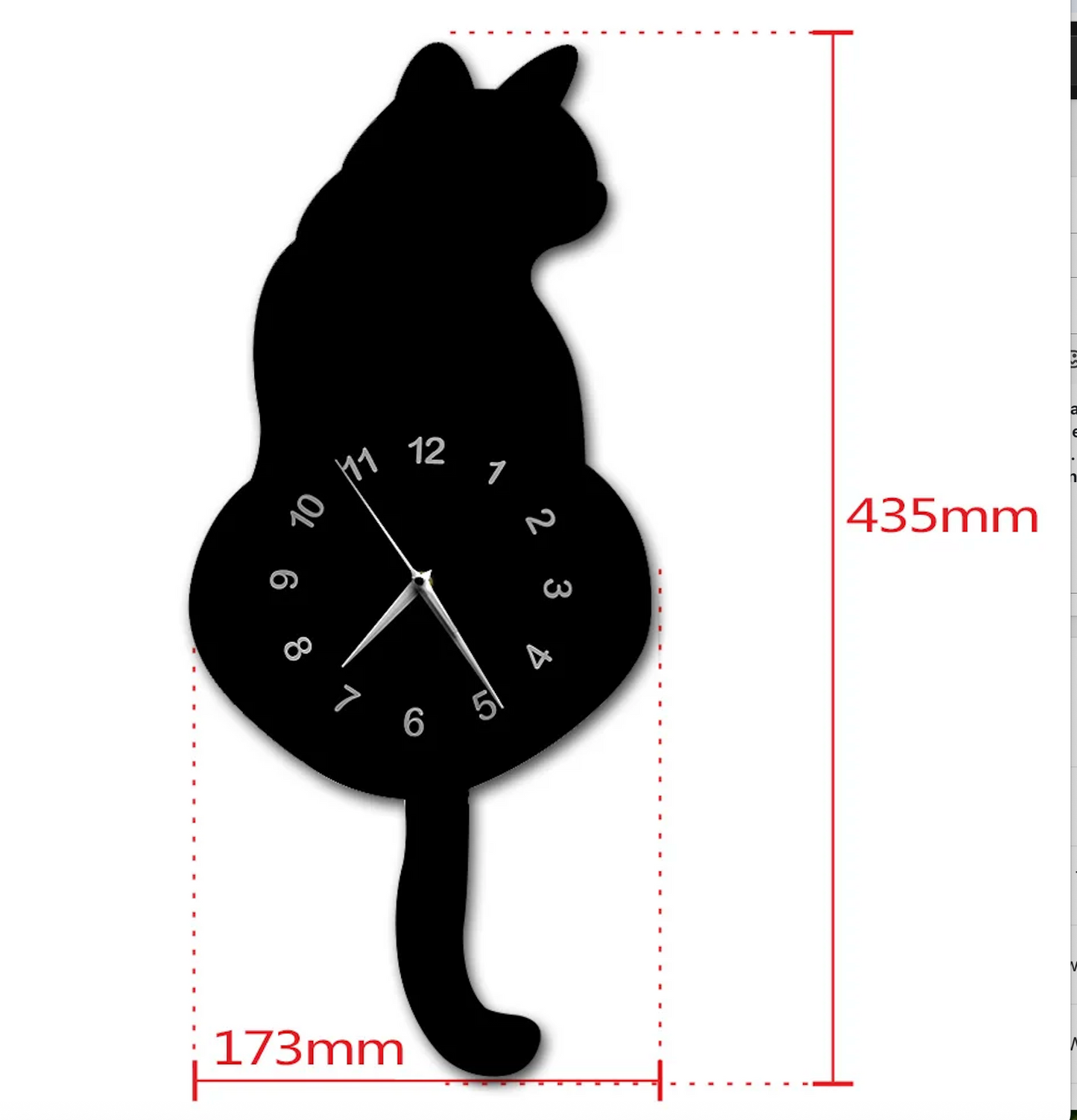 Black Cat Pendulum Clock