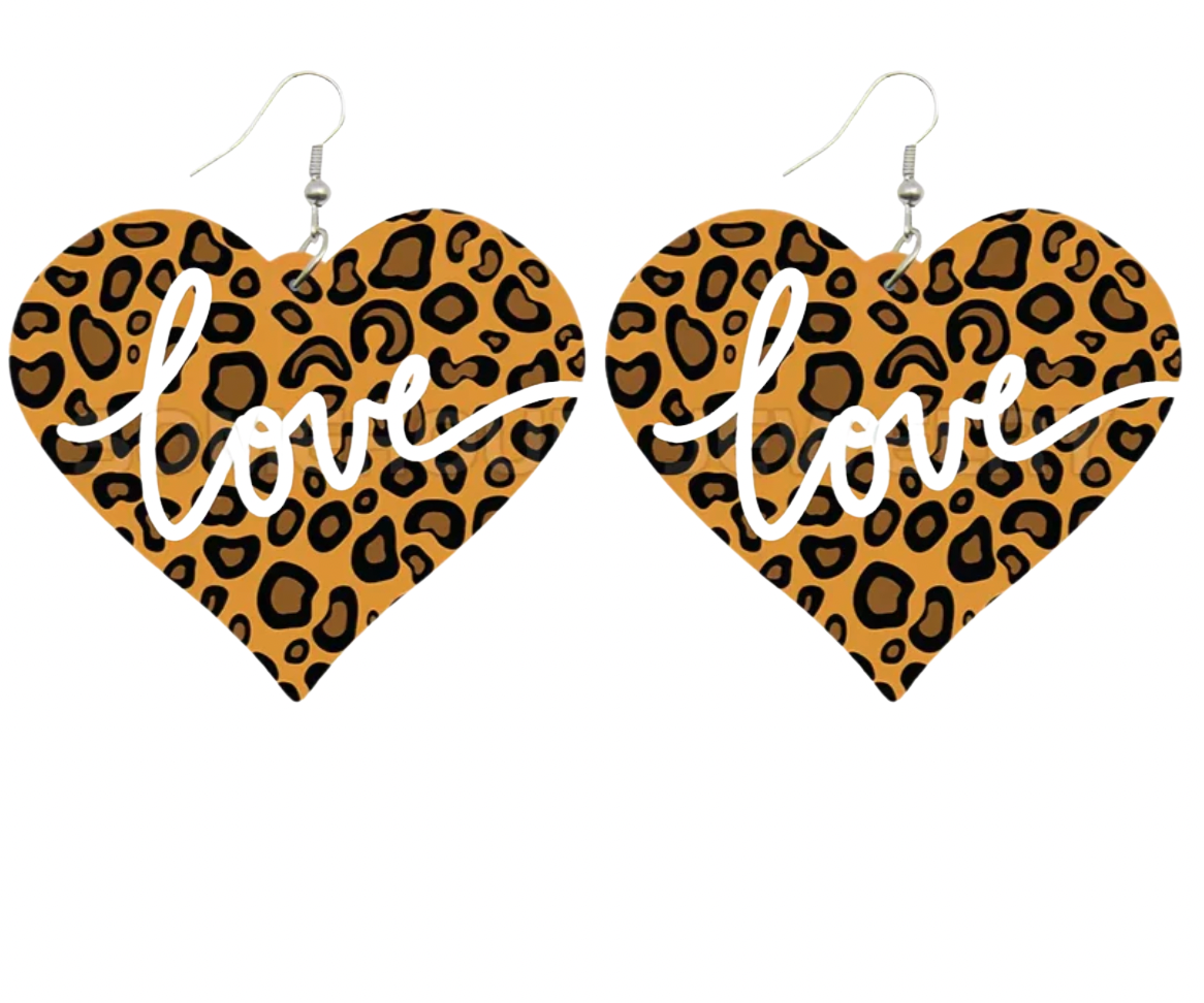 "Love" Cheetah Earrings