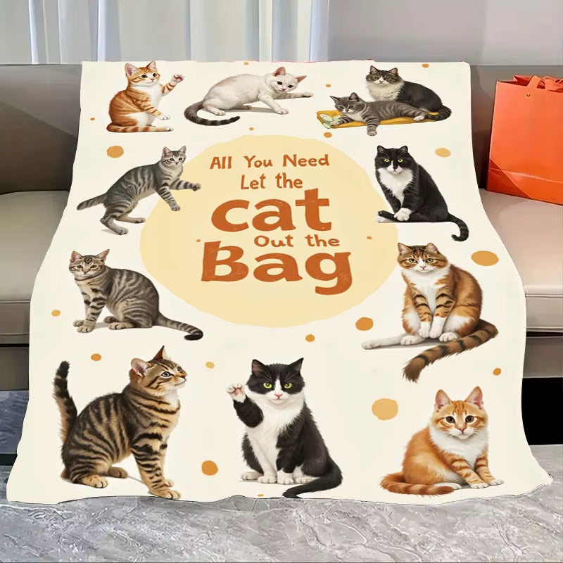 "Let The Cat out of the Bag" Throw Blanket