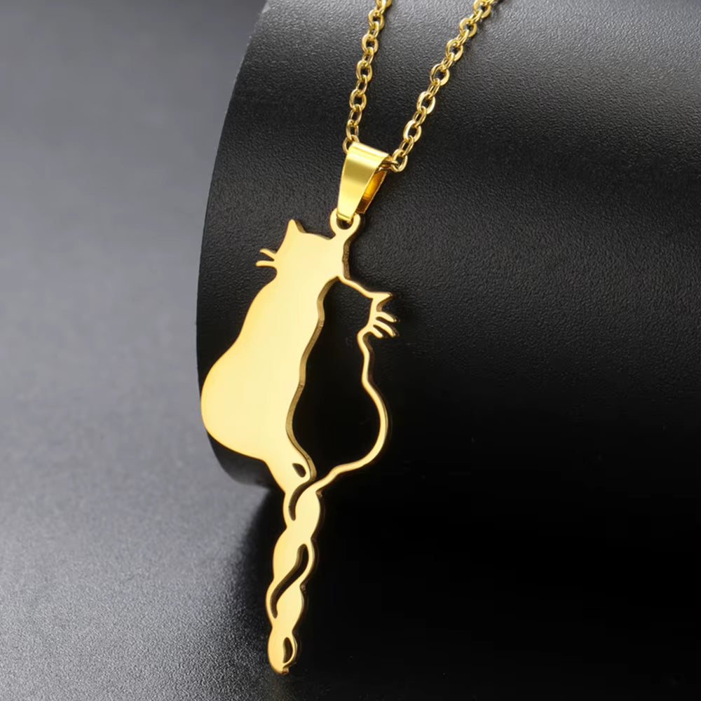 Adorable Cats Forever Necklace: Gold & Silver Color
