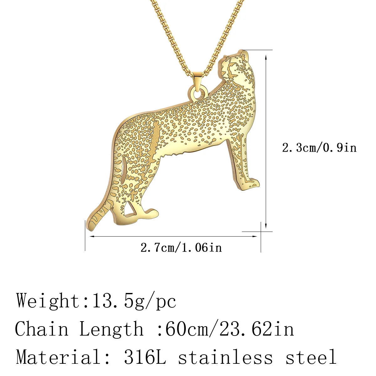 Cheetah Cat Necklace- Comes in Gold or Silver