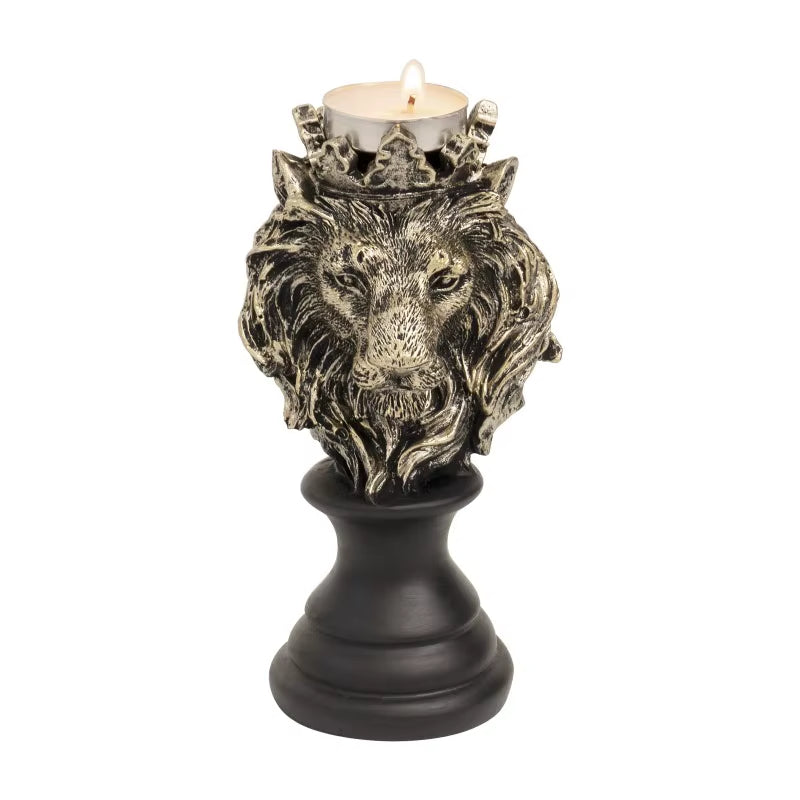Lion Candlestick Holder (6 inch high)