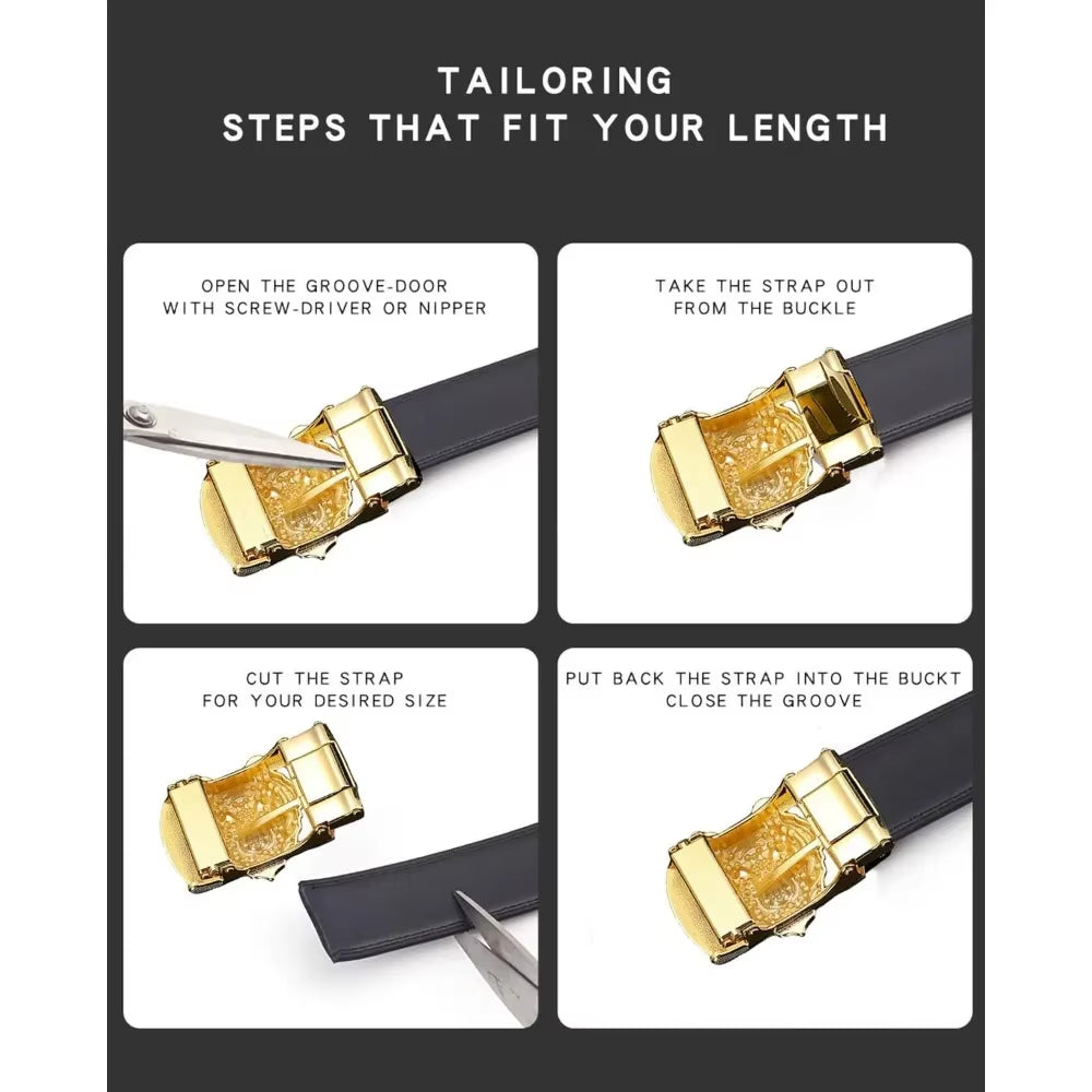 Gold Tiger Head Leather Belt