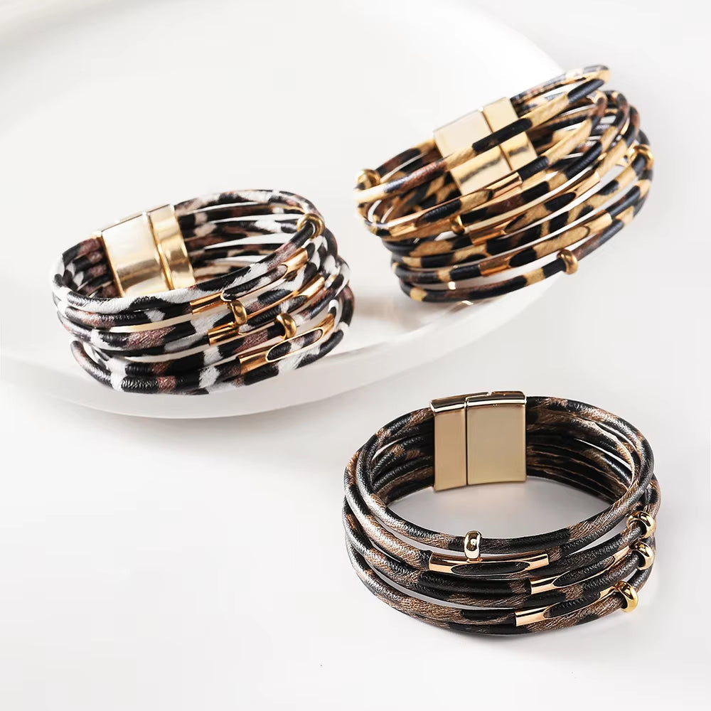 Wild Leather Wrap Bracelet : 4 Color Variations !