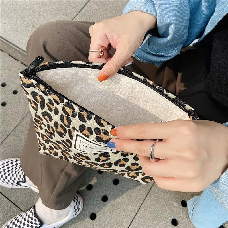 Large Leopard Cosmetic Bag