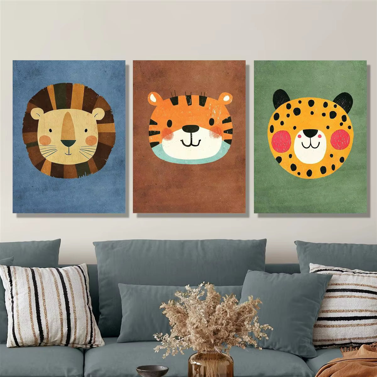 2D 3-Piece Wood Canvas Wall Art Decor