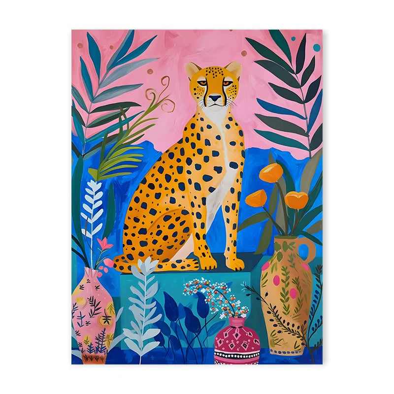 Colorful Cheetah Canvas Wall Art Decor
