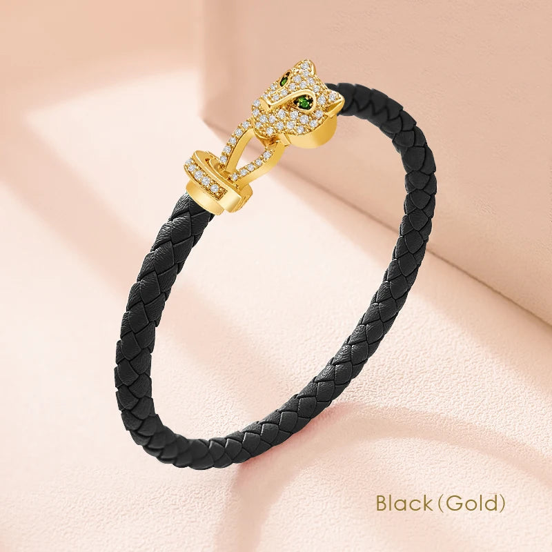 Exquisite Cheetah Leather Bracelet