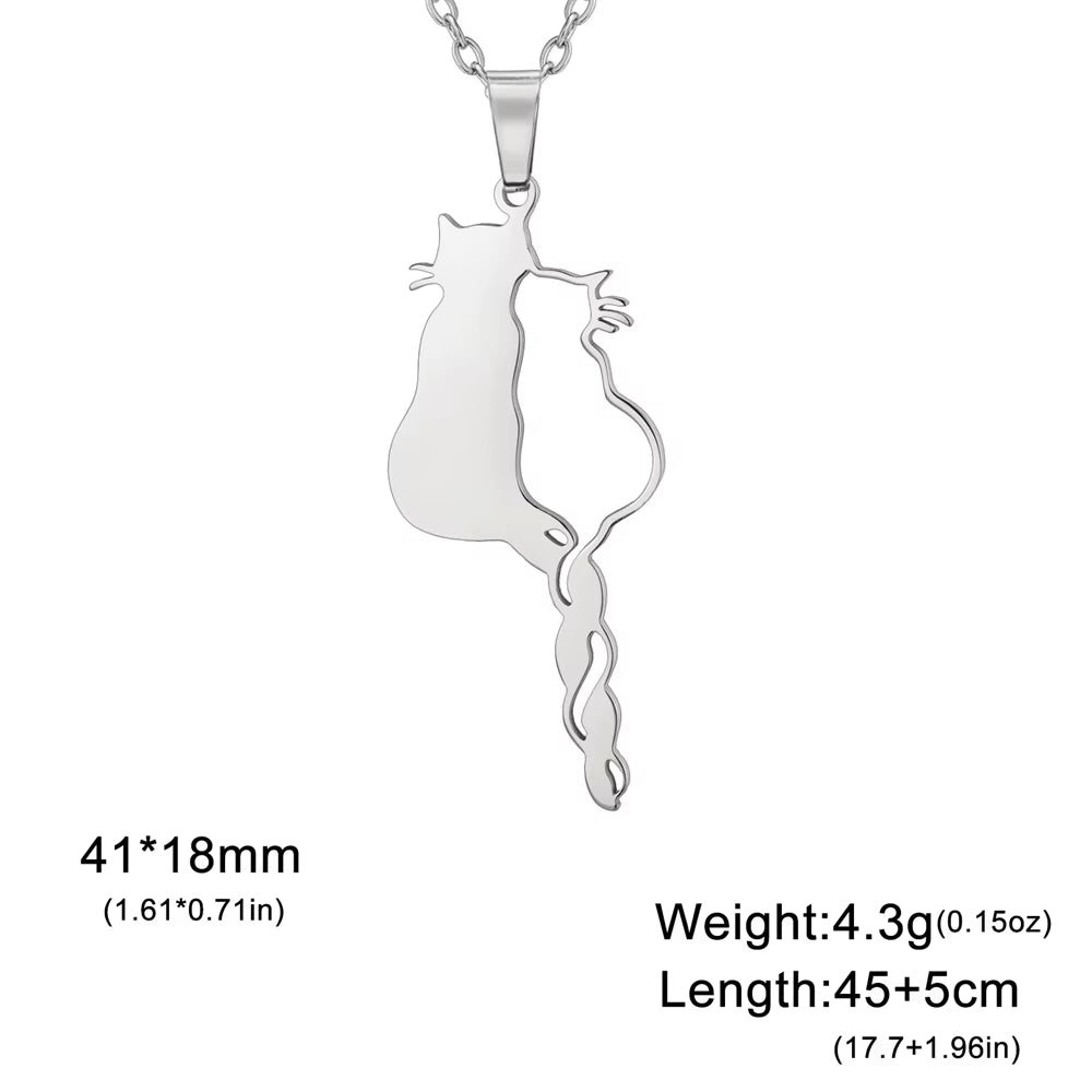 Adorable Cats Forever Necklace: Gold & Silver Color