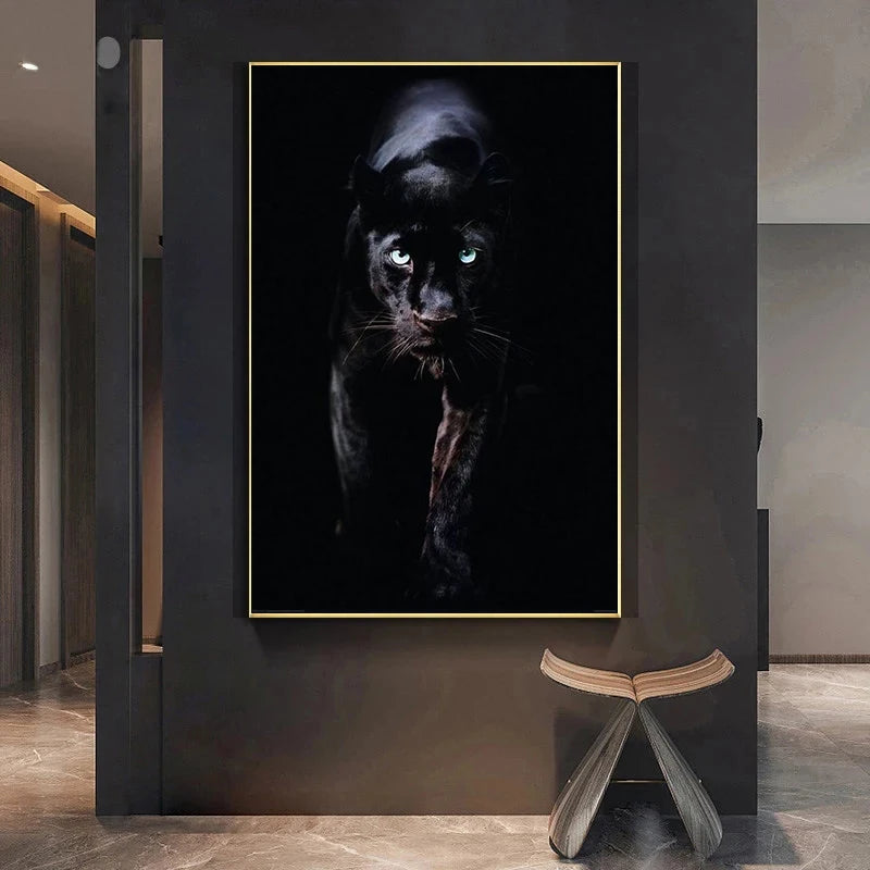 Black Jaguar Canvas Wall Art Decor