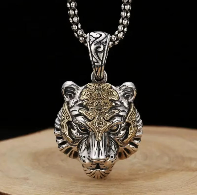 Tiger Head Pendant Necklace