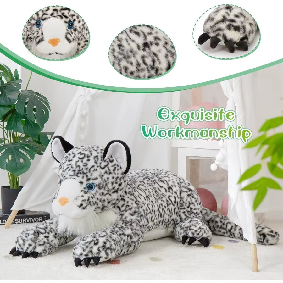 Giant Snow Leopard Stuffed Animal Pillow