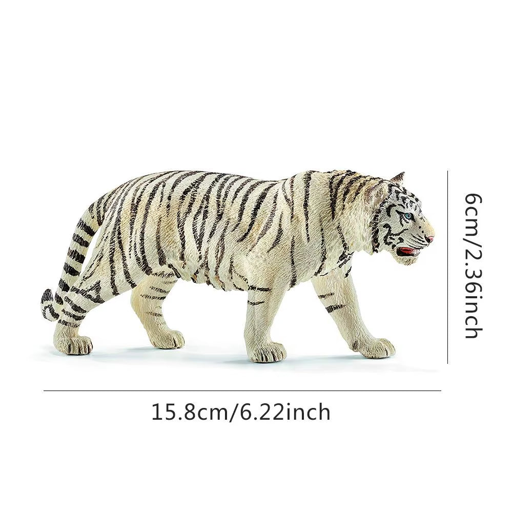Realistic White Tiger Figurine (6.2")