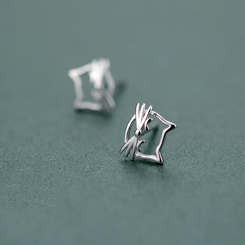 Whimsical Whisker Stud Earrings