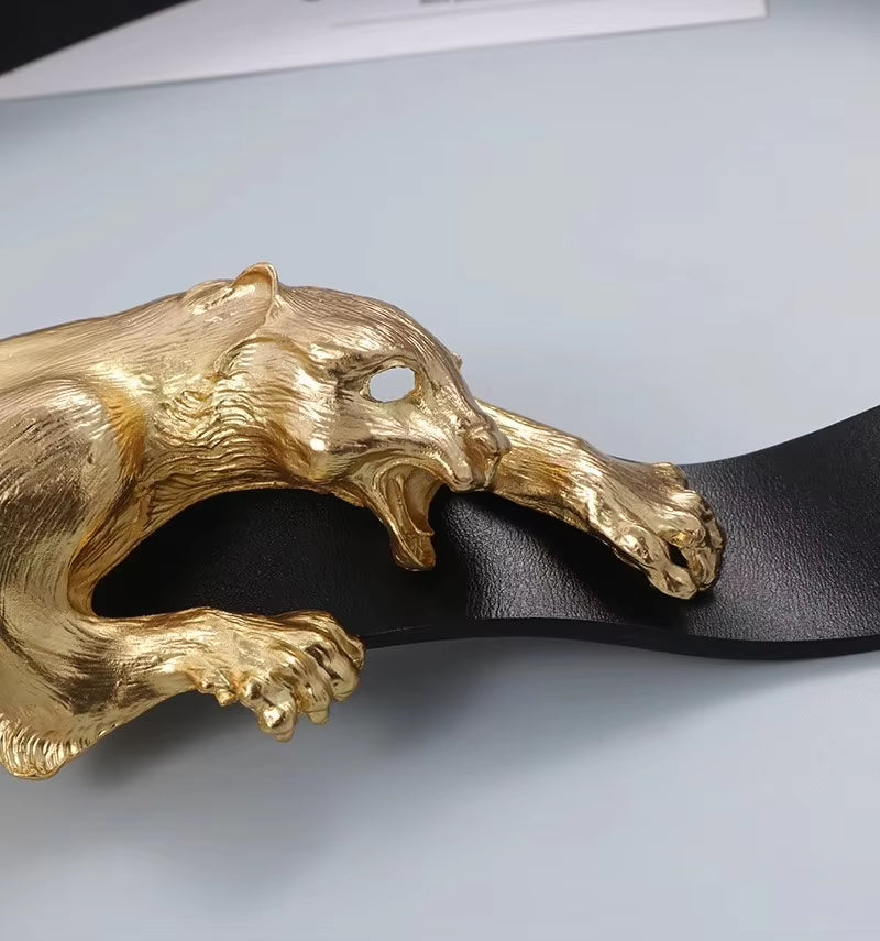 Women's Panther Leather Belt