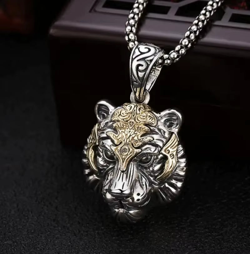 Tiger Head Pendant Necklace