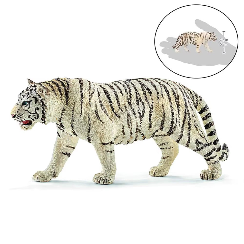 Realistic White Tiger Figurine (6.2")