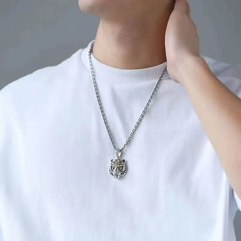 Tiger Head Pendant Necklace