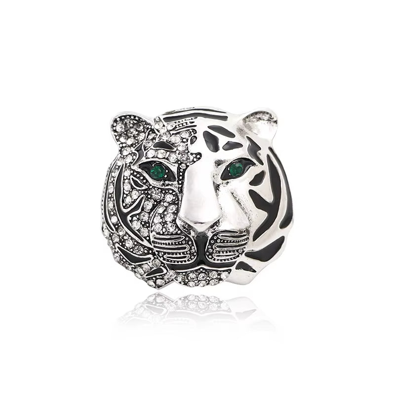 Striking Tiger Brooch with Pin