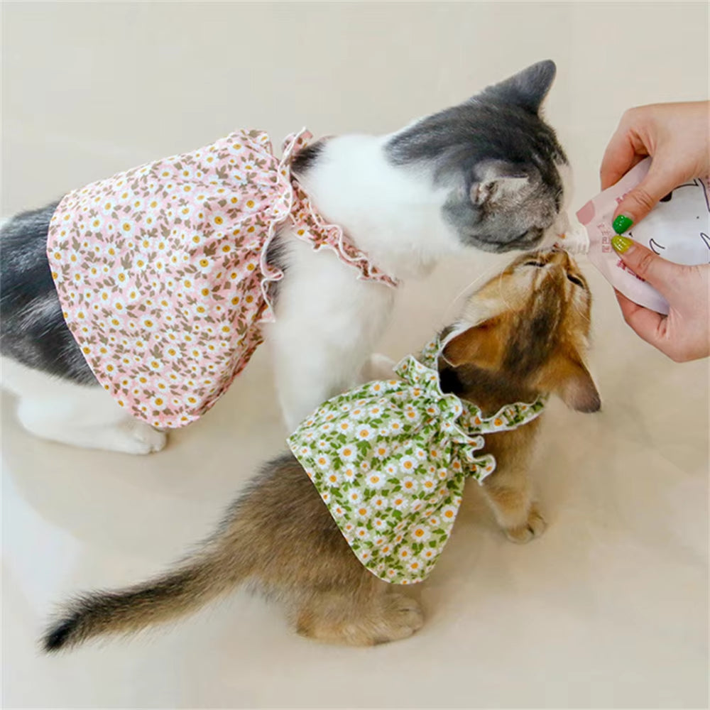 Sphynx Cat Summer Dress 100% Cotton: Comes in Green & Pink