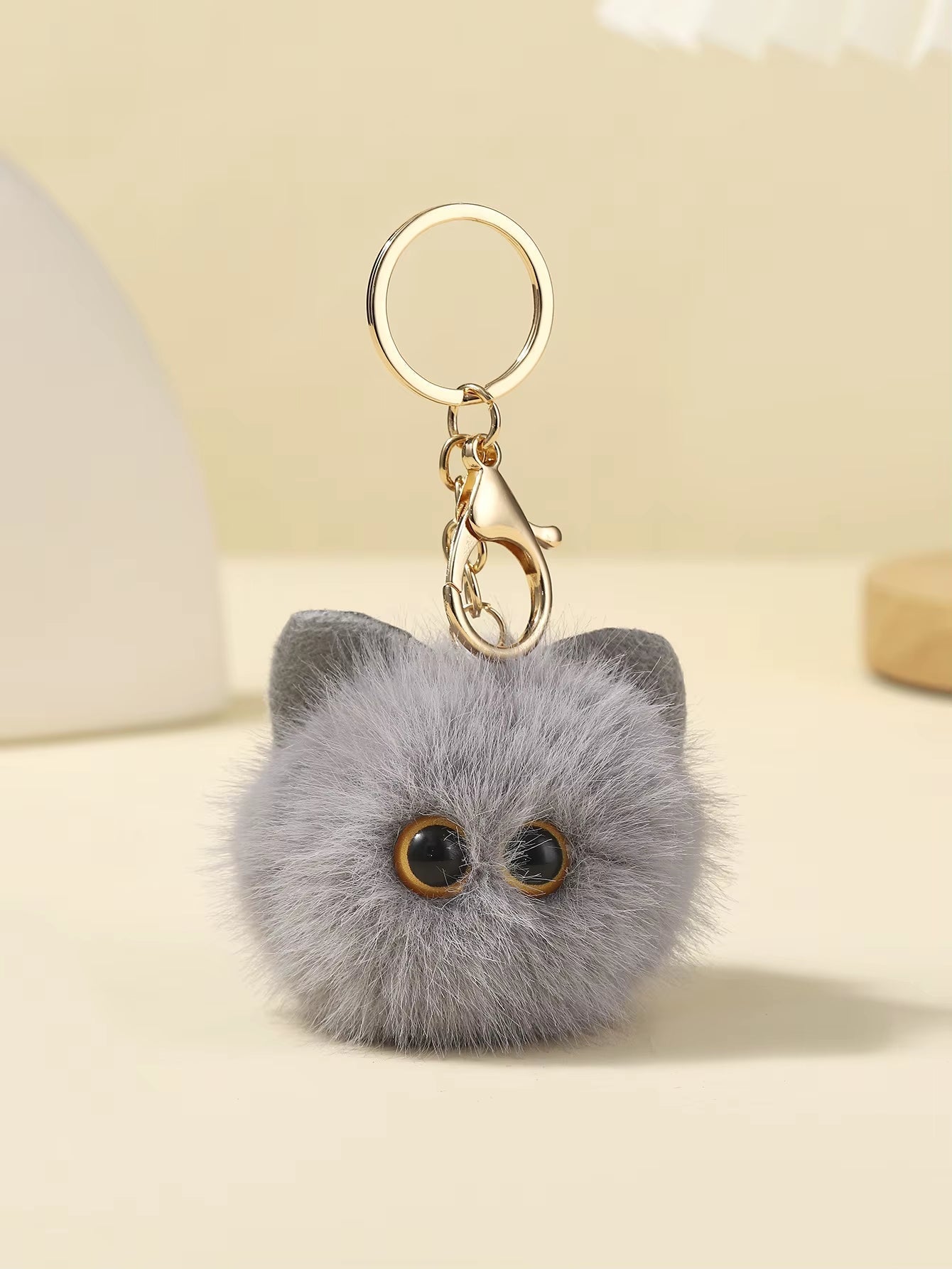 Trendy Plush Cat Keychain: Many Colors!