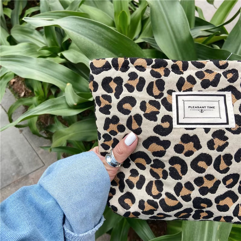 Large Leopard Cosmetic Bag