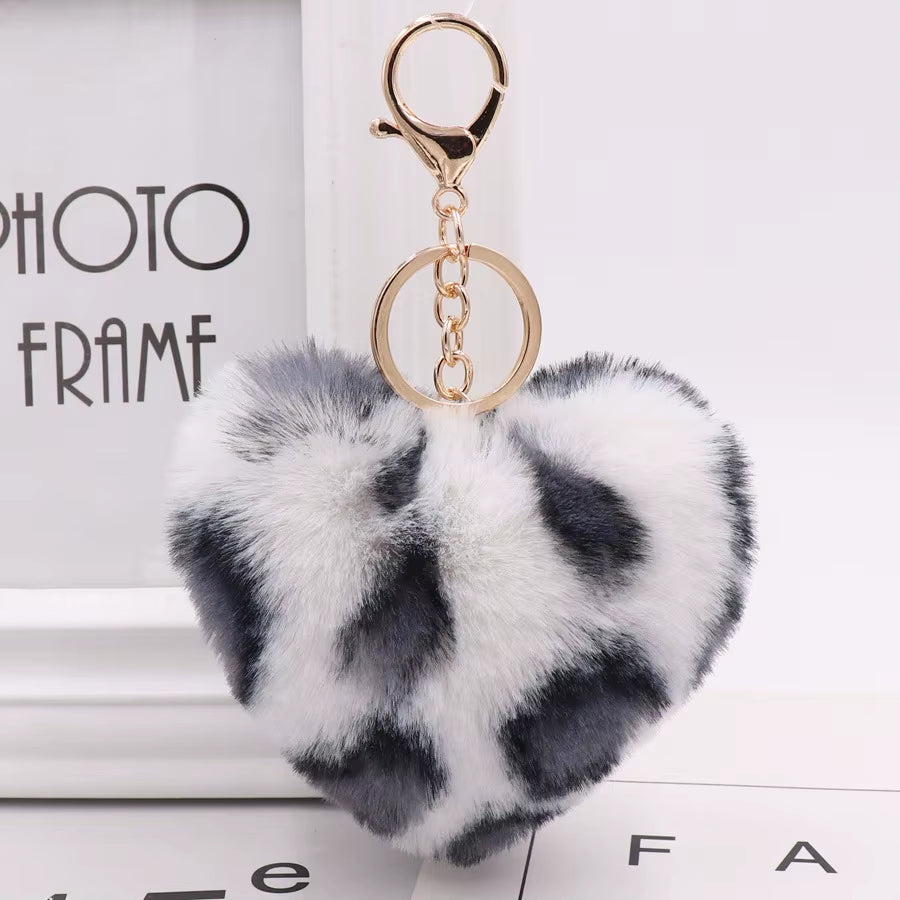 Snow Leopard Love Keychain