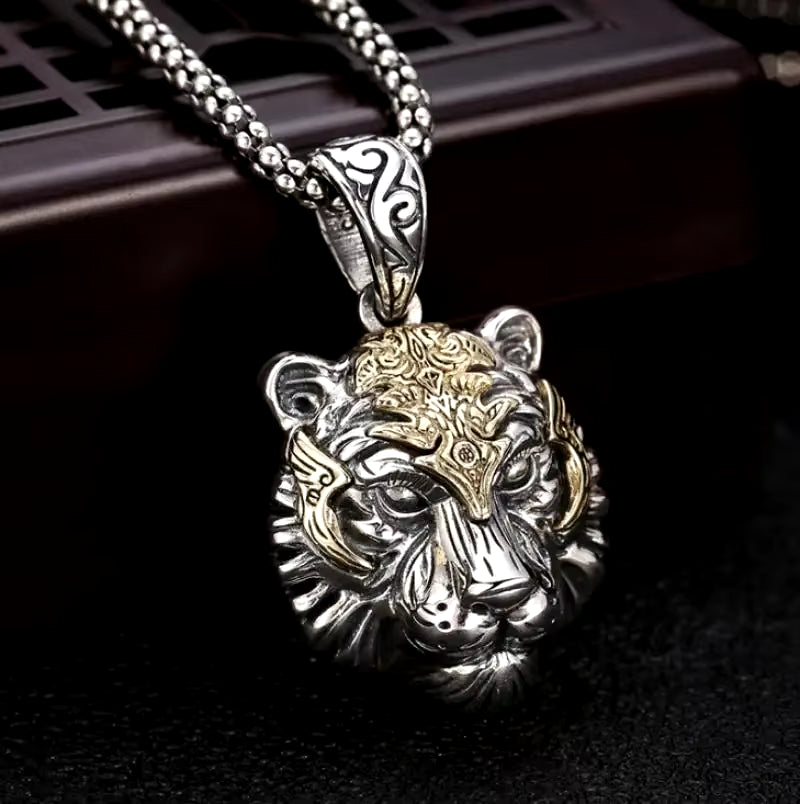 Tiger Head Pendant Necklace