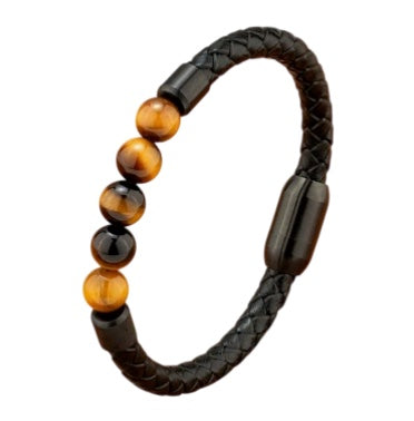 Quality Tiger Eye Leather Bracelet