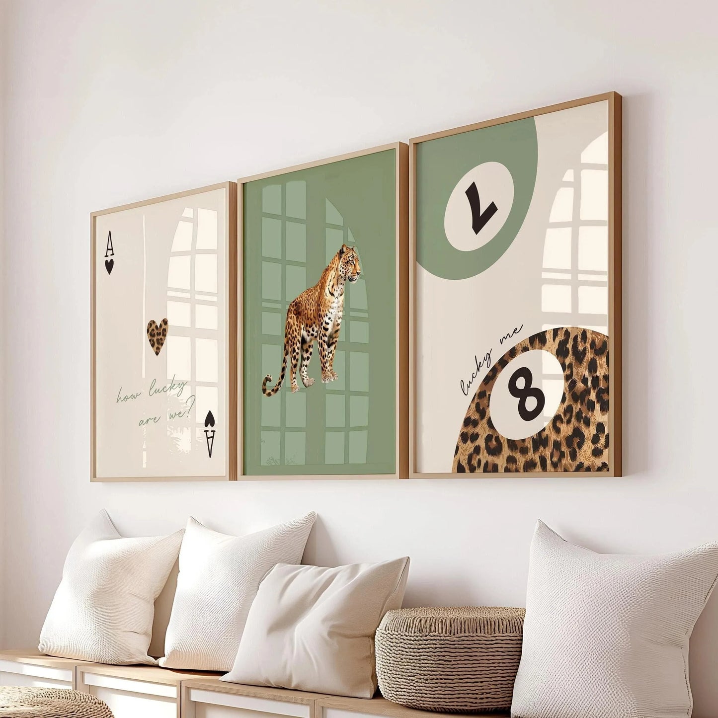 Lucky 8 Ball Panther – Stylish Canvas Print for Trendy Rooms, Available in 4 Colors