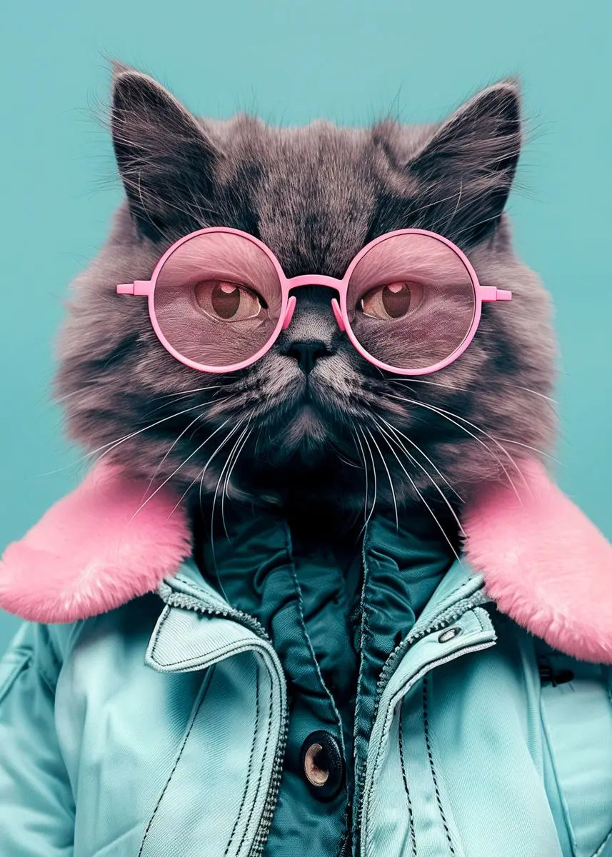 Purrfect in Pink, Canvas Wall Art Decor