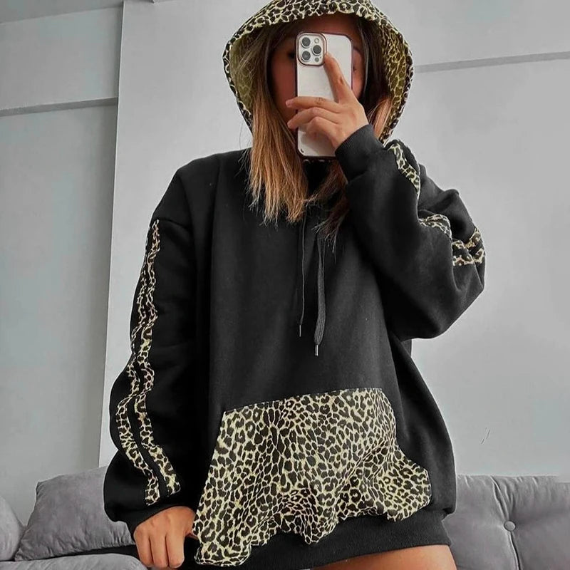 Bold Hoodie with Wildcat Print on Front, Hood & Sleeves | Available in Black or White
